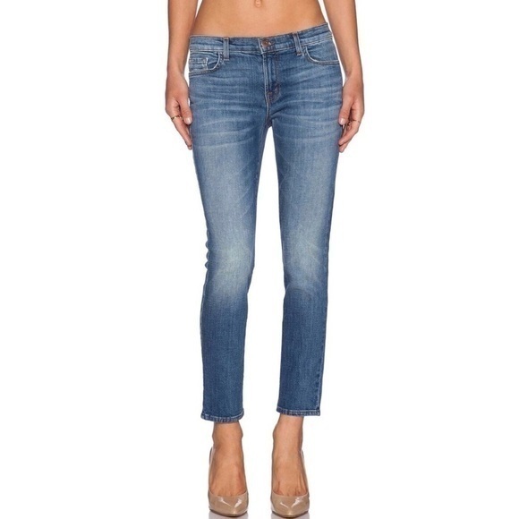 J Brand 9057 Cropped Ellis Straight Jeans Rival